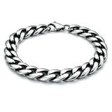 LGT JWLS Stalen heren armband Gourmette schakel Vintage 9mm-23cm