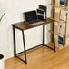 Meubles Cosy - Bureau Pliant Pour Petits Espaces Table D'Ordinateur Pliante Pour Bureau Domicile Poste De Travail Style Industriel Pieds En Métal 80x44x74cm Marron
