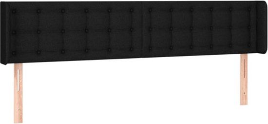 vidaXL Hoofdbord met randen 203x16x78/88 cm stof zwart