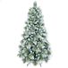 AG Sapin artificiel avec éclairage & décorations de Noël - Neige - 210 cm - Blanc