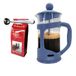 Nerthus FIH 1144 set Franse pers 350 ml blauw lepel en koffietang