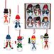 Dekohelden24 Houten sneeuwpoppen als hanger/boomhanger in set van 6