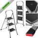 KADAX Aluminium ladder, klein, 3 treden, zilver, 105 x 76 cm, draagkracht 150 kg, opvouwbaar, antislip