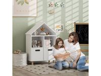 AIYAPLAY étagère à livres pour enfant, pour rangement livres jouets, 63,7x29,7x89cm blanc