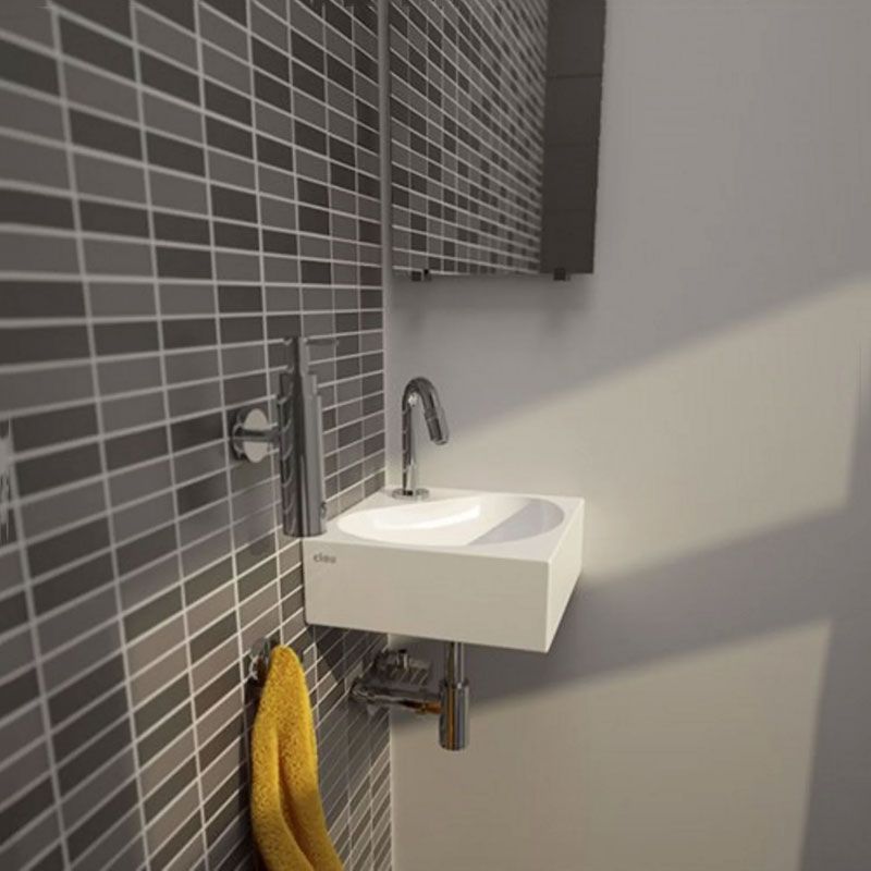 Clou Flush 5 hoekfontein wit keramiek B27xH10xD27cm