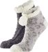 Apollo Dames bedsokken/huissokken met anti-slip 2-pack grijs/antraciet one size