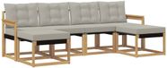 vidaXL Salon d'extérieur 6 places Blanc et Gris clair