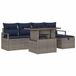vidaXL Tuinbank Set 6 st Grijs poly rattan