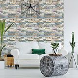 Ambiance 1 sticker, zelfklevend, motief stenen bezet | wandbekleding zelfklevend - muurstickers van stenen voor badkamer keuken woonkamer | zelfklevend behang - 60 x 60 cm - 1 stuk