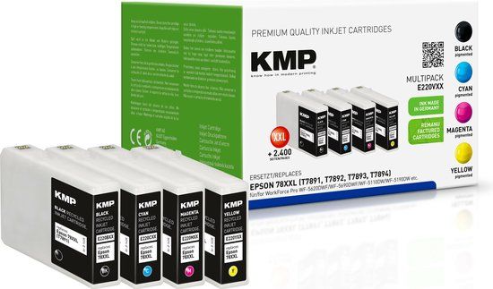KMP E220VXX Inktcartridge Zwart, Cyaan, Magenta, Geel