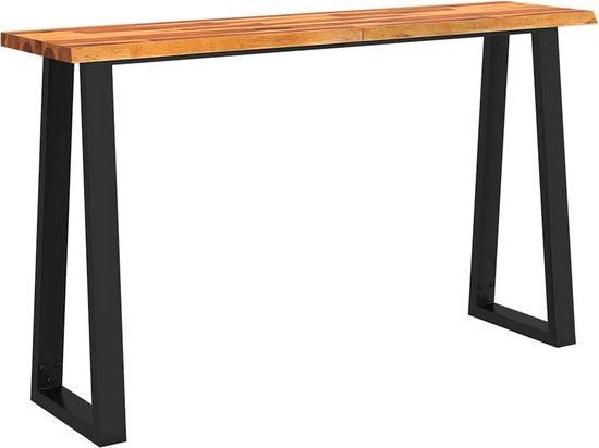 vidaXL Wandtafel met natuurlijke rand 140x40x80 cm massief acaciahout