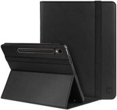 Rosso Element Book Case Hoes Geschikt voor Samsung Galaxy Tab S9 | Volledige bescherming | Elastische band | Sleep/Wake functie | Met Penhouder | Verstelbare standaard | Zwart