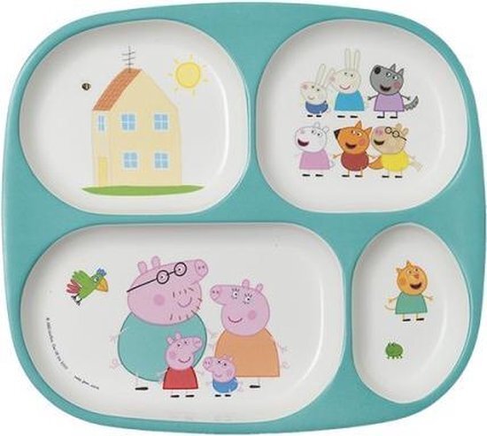 Petit Jour Paris 4-Vakken Bord Peppa Pig 24cm Multicolor