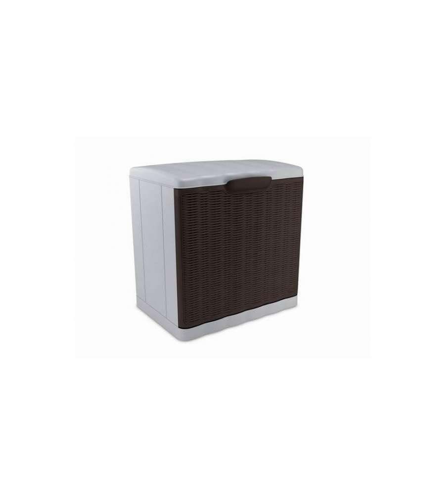 Stefanplast Schoenenkast Box - Rotanlook - Kunststof - 40 x 30 x 40 cm - Wit/Mokka