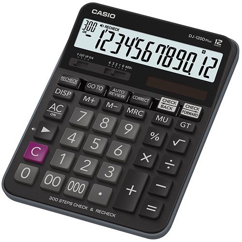 Casio DJ-120D Plus - Bureaurekenmachine - Zwart