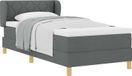 vidaXL Boxspring bed met hoofdeinde Donkergrijs 90 x 190 cm Stof