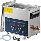 VEVOR Ultrasone reiniger, 6 l, professionele ultrasone reiniger met dubbele frequentie, 28/40 KHZ, ultrasoon reinigingsapparaat met roestvrijstalen houder voor sieraden, bril, tandhorloge