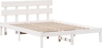 vidaXL Bedframe met hoofdeinde Bruin 140 x 200 cm Massief grenenhout