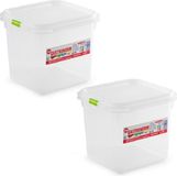 PlasticForte Verhoudbakje - 4x - geschikt voor koelkast en vriezer - 2,6 liter - 16 x 17,8 cm