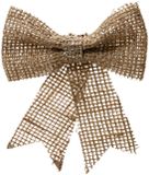 Decoris Kersthanger - strik - naturel - jute - glitters - 24 cm