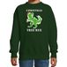 Bellatio Decorations Kerst Sweater Christmas T-Rex dinosaurus - voor kinderen - groen - Kerstkleding - lange mouwen 110/116