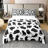 Ensemble de literie pour chat, taille King, 100 % coton, 3 pièces