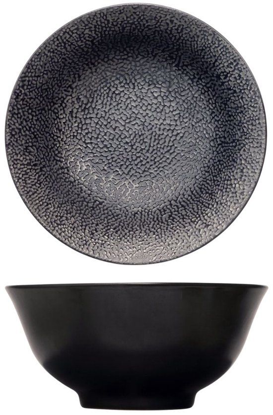 Cosy & Trendy Kom Candy Black Zwart - 4 Stuks ø 16 cm Porselein