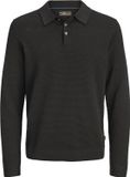 JACK&JONES JPRBLURILEY KNIT POLO LS Heren Lange Mouw Katoen Ganache Casual