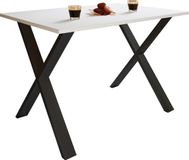 VCM Eettafel Rechthoekig 110x50x76 cm Mat Gelakt Spaanplaat Schwarz / Weiß