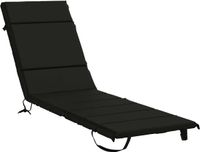 vidaXL Ligstoelkussen GEMERT 100% Polyester Zwart 200 x 50 x 3 cm