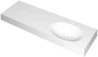 Wastafel INK Smooth Wastafel Polystone Rechts met 1 Kraangat - 1400x450x90 mm - Mat Wit