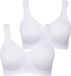 Ulla Popken - Dames - Microvezel-beha set van 2 zonder beugel voorgevormde cups - Sneeuwwit - Maat 85E