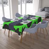 Bonamaison Tafelkleed, Anti-Mold, Sneldrogend, Waterdicht, 100% Polyester Tafellaken, Neon groene rook, 140 x 200 Cm