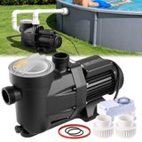 VEVOR Zwembadpomp, 1300 W, Max. Debiet 28.800 L/U, Eentraps Zwembadpomp, 2850 TPM, Max. Opvoerhoogte 17 M, met 24-Uurs Timer en Filtermand, voor Bovengrondse en Ingegraven Zwembaden en Spa's