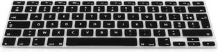 kwmobile Keyboard Cover Compatible with Apple MacBook Air 13''/Pro Retina 13''/15'' (bis Mitte 2016) A1369, A1466, A1502, A1425, A1398 - AZERTY (France, Belgium) Layout Keyboard Cover Silicone Skin - Black