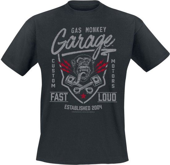 Gas Monkey Garage Fast 'n Loud Heren T-shirt - Zwart - S