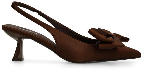 Sacha Dames Bruine slingback pumps met strik Maat 39