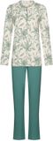 Pastunette Nordic Leaf Pyjama Katoen Lange Mouw Vrouwen Wit/Groen Maat 48