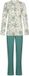 Pastunette Nordic Leaf Pyjama Katoen Lange Mouw Vrouwen Wit/Groen Maat 48