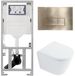 Geberit QeramiQ Toiletset - Diepspoel - Rimless - Inbouwreservoir - Plaque de déclenchement laiton brossé