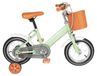 Vélo enfant 12 Pouces avec panier et stabilisateurs - Vert/Jaune/Rose