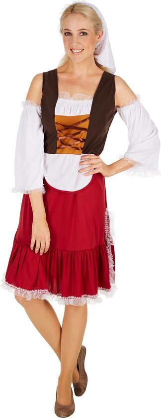 Tectake dressforfun - Vrouwenkostuum middeleeuwen meid L - verkleedkleding kostuum halloween verkleden feestkleding carnavalskleding carnaval feestkledij partykleding - 301192