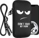 kwmobile Tasje voor smartphones XXL - 7" - Hoesje van neopreen in wit / zwart - Phone case met nekkoord - Don't Touch My Phone design