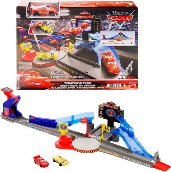 Disney Pixar Cars Piston Cup Stuntbaan Speelset - Met Bliksem McQueen speelgoedauto