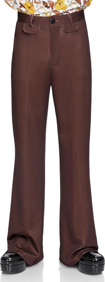 Leg Avenue Men's Bell Bottom Pants - Brown - Polyester - 0714718546124