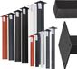HOLZBRINK Pieds de table carrés, pieds de meuble en tube carré 80x80 mm, hauteur 72 cm, noir, 4 pièces, HLT-14A-J-72-9005