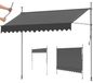 StarTech Balkonmarkies - Klemmarkies zonder boren - Hoogte verstelbaar - Waterafstotend & UV-bescherming - 3,5 x 1,2 m, grijs