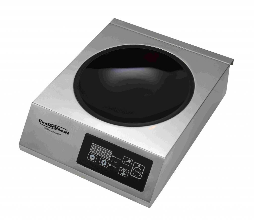 - Inductie wokplaat | Digitaal | 0,5-3,5kW | 340x440x117(h)mm