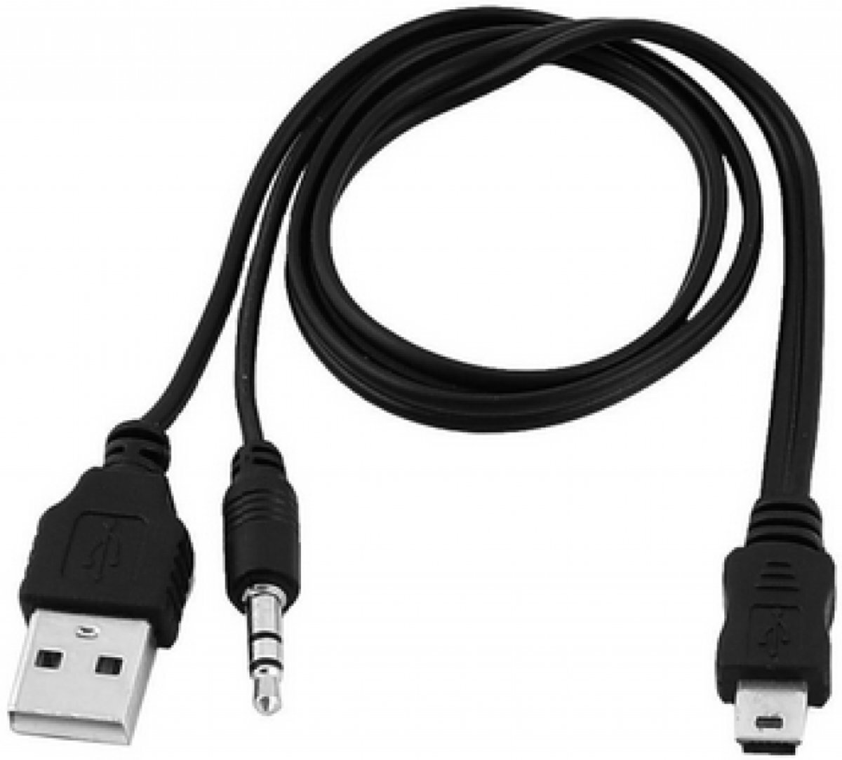 HaverCo 2+1 USB kabel jack 3.5mm AUX / USB Male / Mini USB 50cm