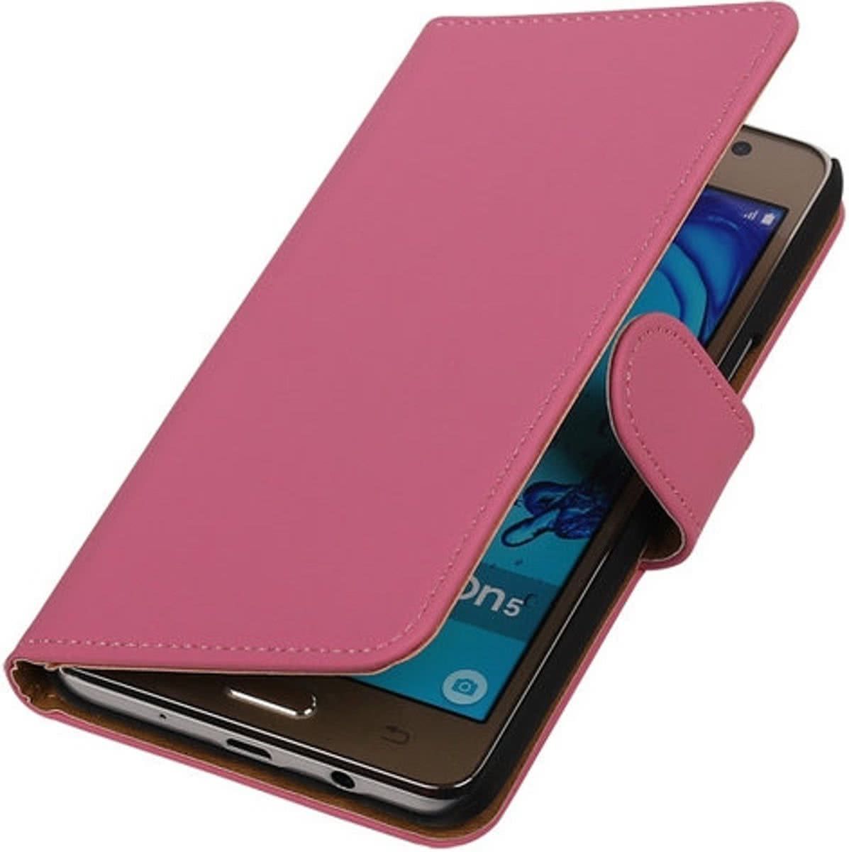 Best Cases Samsung Galaxy On5 - Effen Roze Booktype Wallet Hoesje